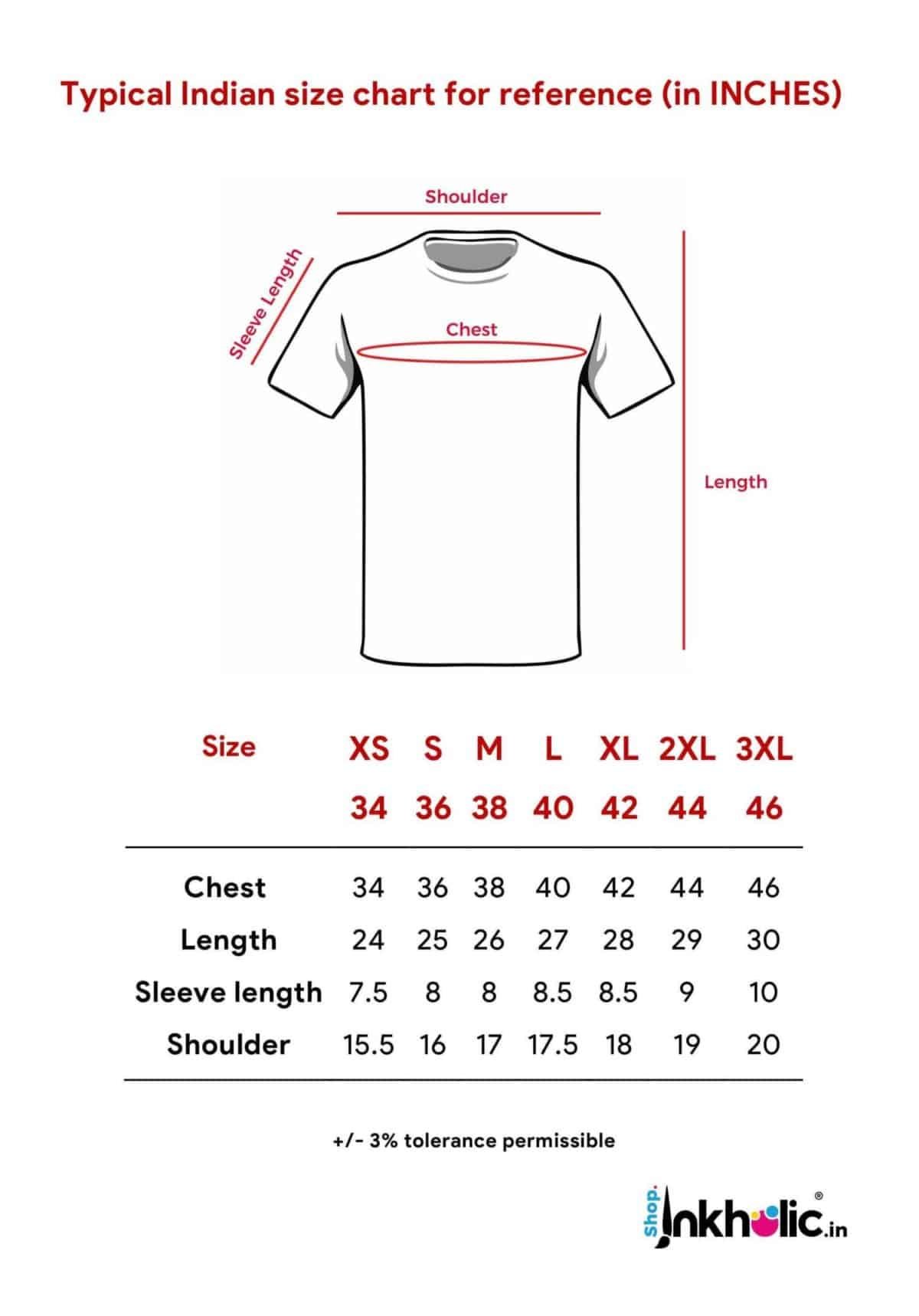 tshirt size chart